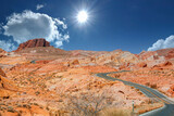 Fototapeta Na drzwi - Road Curving Through Red Rock Desert