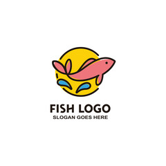 Wall Mural - Fish logo design in vector