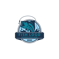 Wall Mural - Fishing logo emblem vector