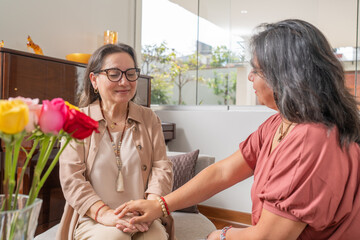 Women doing hand laying therapy