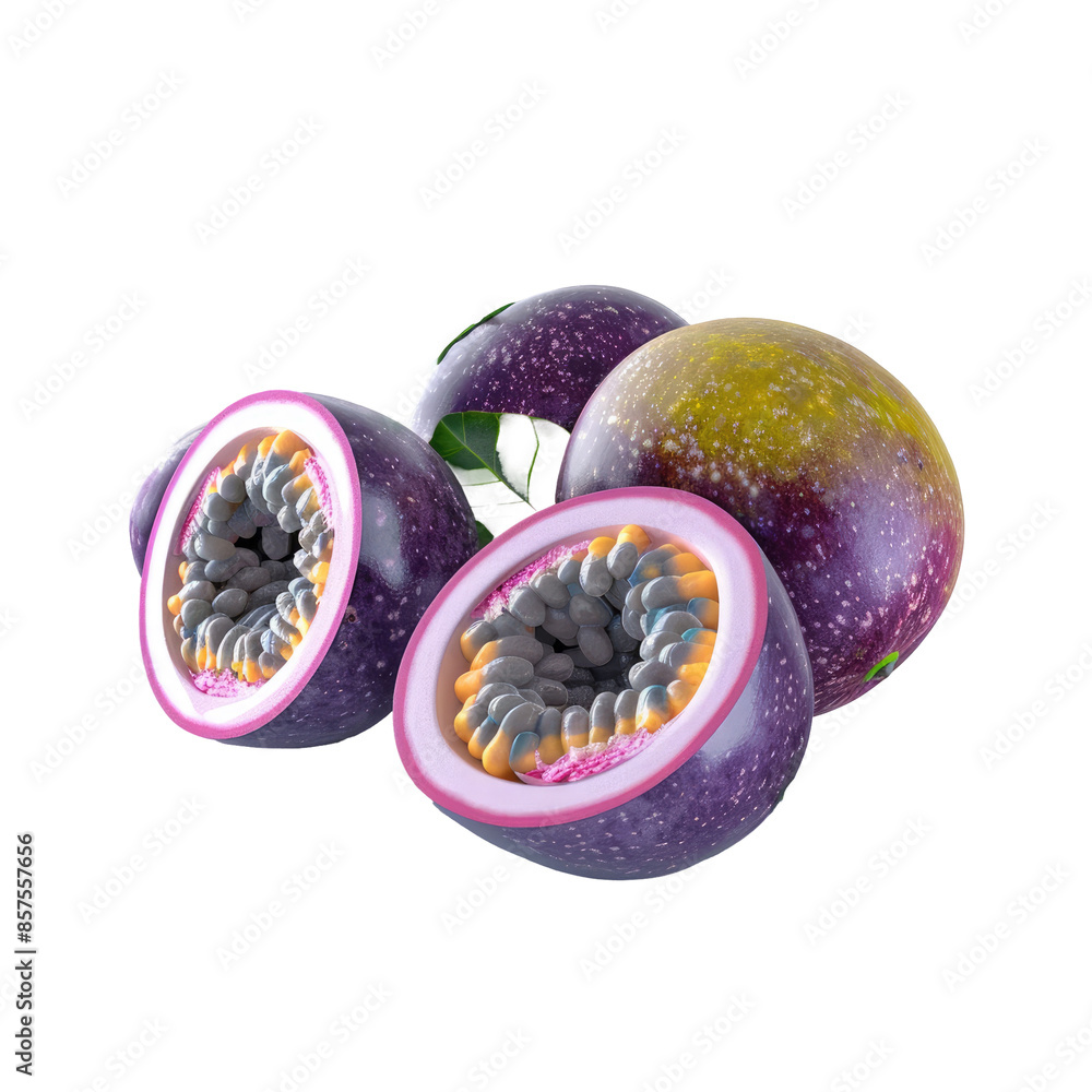 Passion fruit and maracuja showcased on transparent background for ...