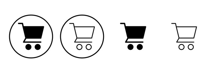 Wall Mural - Shopping icon set. Shopping cart icon. Trolley icon vector