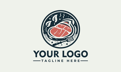 Poster - Steak Vector Logo  A Timeless Design for Restaurant, Food, and Lifestyle Brands Embrace the Sizzling Grill, Tender Cuts, and Mouthwatering Flavors with the Enchanting Steak Vector Logo