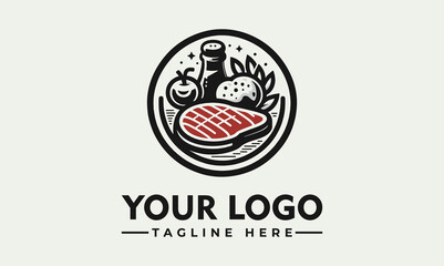 Poster - Steak Vector Logo  A Timeless Design for Restaurant, Food, and Lifestyle Brands Embrace the Sizzling Grill, Tender Cuts, and Mouthwatering Flavors with the Enchanting Steak Vector Logo