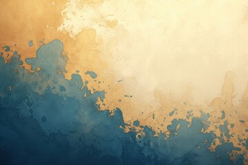 Wall Mural - Abstract Watercolor Background with Blue and Yellow Hues