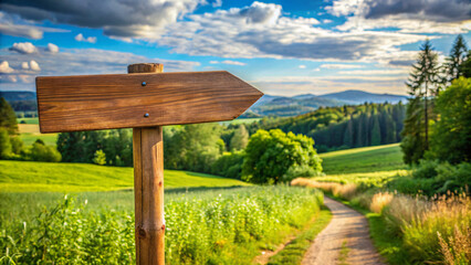 Wall Mural - signpost in the beautiful place, vacation direction summer landscape