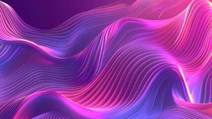 Sticker - 4. Produce a vector illustration of a modern fluid color gradient abstract background with dynamic wave line effects in vibrant shades of purple and pink. Great for backgrounds and banners.