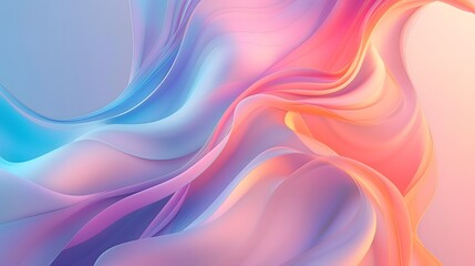 Sticker - 3. Design an eye-catching abstract background using fluid color gradients and dynamic wave lines in soft pastel hues. Suitable for cards and landing pages.