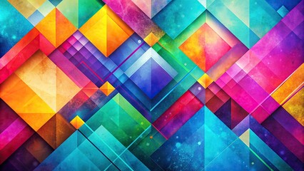 Wall Mural - Abstract background featuring vibrant colors, geometric shapes, and layered textures , colorful, vibrant, abstract