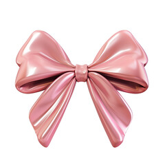 pink bow isolated on white background