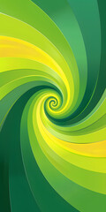 Wall Mural - Vibrant swirl of green and yellow on dark canvas resembling a landscape painting