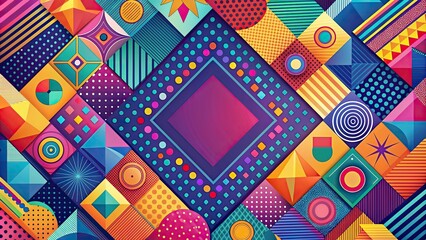 Wall Mural - Abstract background with colorful geometric shapes and patterns , abstract, background, design, texture, colorful, geometric