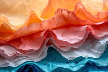 Wall Mural - Colorful Fabric Layers Close Up