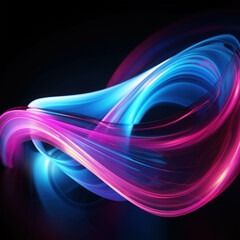 Wall Mural - Neon Light Trails in a Dynamic Abstract Design