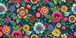 © rattinan - Bohemian chic flower seamless pattern with colorful floral elements, boho, chic, flowers, seamless, pattern, floral, colorful