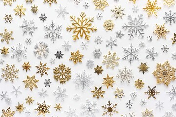 Wall Mural - this elegant and joyful winter celebration theme showcases a festive pattern with golden and silver 