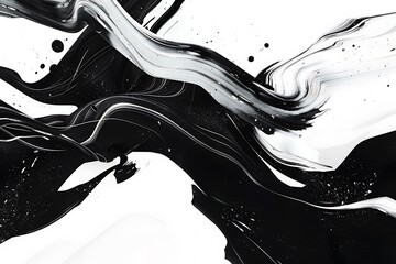 Aufkleber - Abstract Black and White Swirls