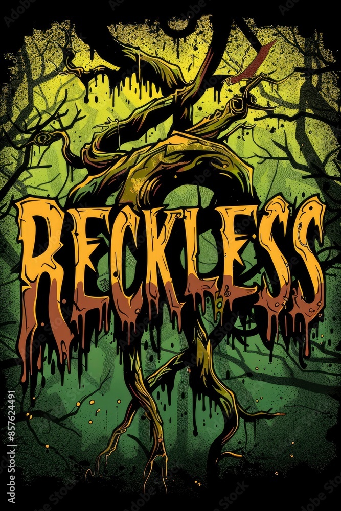 Create a colourful tshirt design vector featuring the text