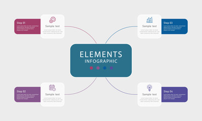 Wall Mural - Form Presentation Business Infographic Template Work process Job information with 4 options