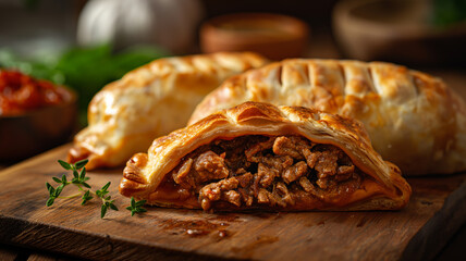 Savory Empanada Filled with Beef and Cheese.