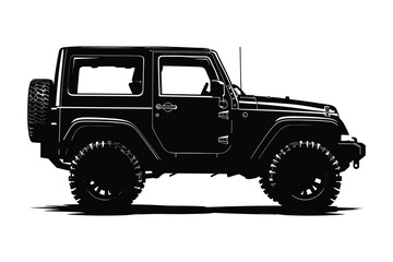 Wall Mural - Off road vehicle silhouette vector