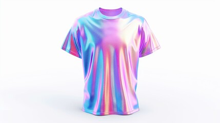 Wall Mural - a 3D render of a mock-up t-shirt with an oversized fit. The t-shirt is designed with a geometric pattern and is displayed against a minimalistic white background with soft shadows.