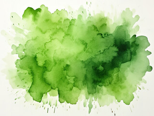 Wall Mural - Watercolor stain texture in green color shade