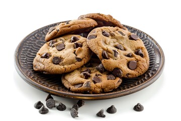 Chocolate Chip Cookies on Authentic Plate