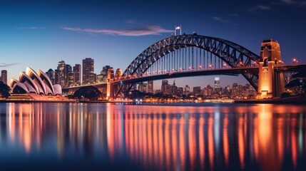 A bridge spans a river in the city of Sydney