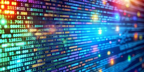 Coding programming source code screen. Colorful abstract data display. Software developer web program script. Programming code abstract screen of software developer. Computer script.