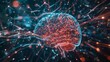 © CStock - digital background or science concept,Digital Brain big Data. Flying inside on black background.