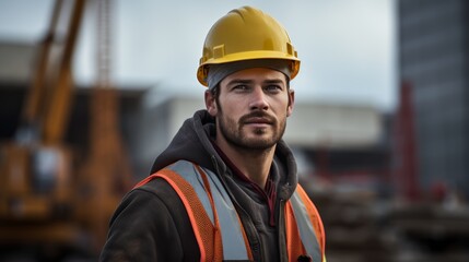 Canvas Print - handsome young male construction worker 