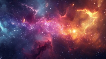 Wall Mural - neon go through nebula