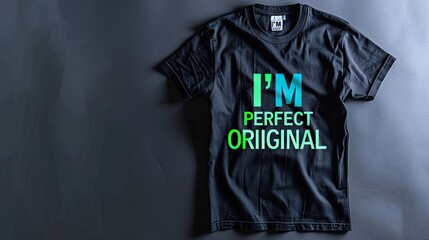 A black t-shirt with the words 