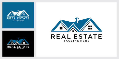 Wall Mural - Roof and home logo vector design concept. Real estate logo