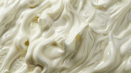 Wall Mural - Creamy yogurt waves, captured in detail, forming a fluid and textured background pattern.