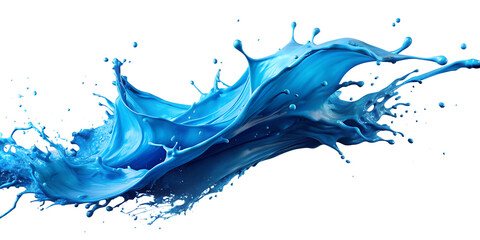 Wall Mural - blue paint splashes,PNG  on a colored background. AI GENERATED