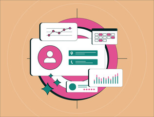 Customer management strategies. User onboarding, client relationship, customer relationship management concept. User segmentation in customer onboarding vector illustration on business background