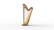 © sobartea - A Classic Wooden Harp on a White Background