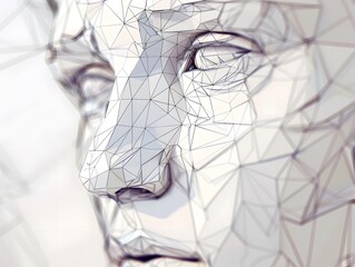 Wall Mural - A close up of a face with a triangle pattern