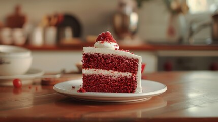 Wall Mural - Delicious Cake on Kitchen Table for Food Promotion Generative AI