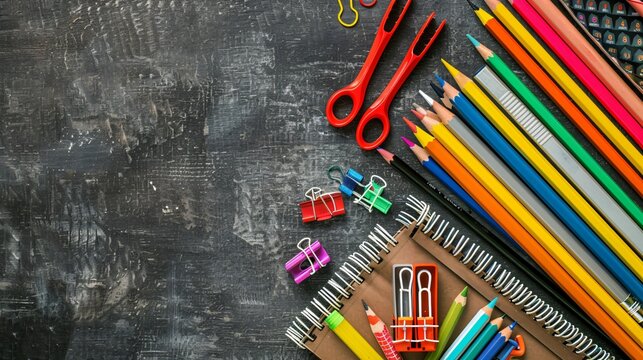 Back to school concept with vibrant school supplies