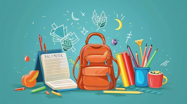Back to school concept with vibrant school supplies