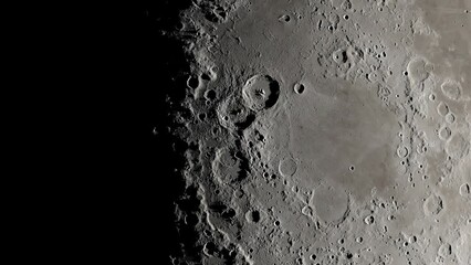 Wall Mural - big craters on the surface of the moon.