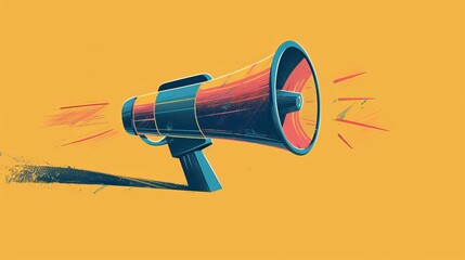 A Colorful Megaphone Illustration On Yellow Background