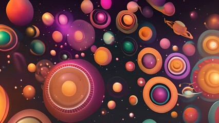 Wall Mural - colorful planets in space generative ai