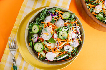 Sticker - Colorful vegetable salad with orange and yellow color scheme