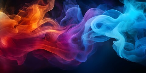Wall Mural - Highdefinition photo of colorful smoke against dark background. Concept Abstract Photography, Colorful Smoke, High Definition, Dark Background