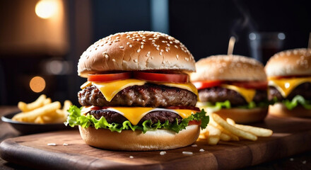 Burger, photo, hamburger illustration, juicy, tasty hamburger, bright colors 