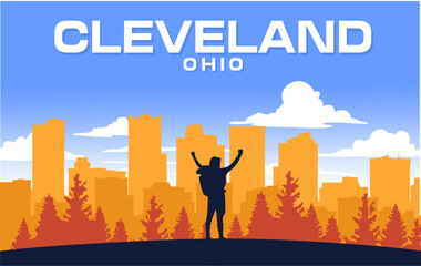 Poster - Cleveland Ohio with beautiful views